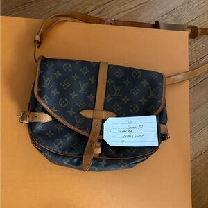 Louis Vuitton Monogram Satchel with Tan Accents